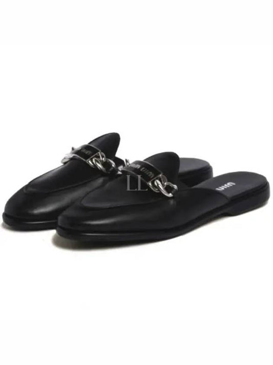 Logo Leather Bloafers Black - MIU MIU - BALAAN 2