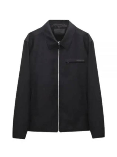 Shirt Collar Zip Up Jacket Black - PRADA - BALAAN 2