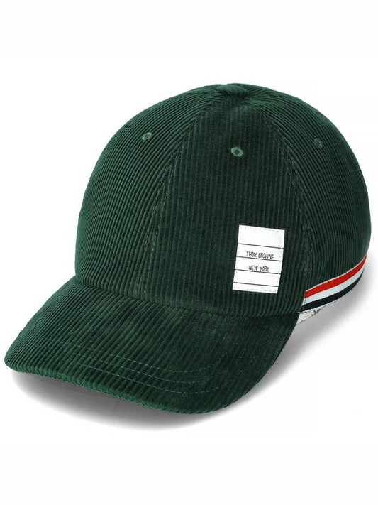 Logo Patch Corduroy Ball Cap Green - THOM BROWNE - BALAAN 2