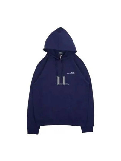 Item H Small Logo Cotton Hoodie Navy - A.P.C. - BALAAN 2