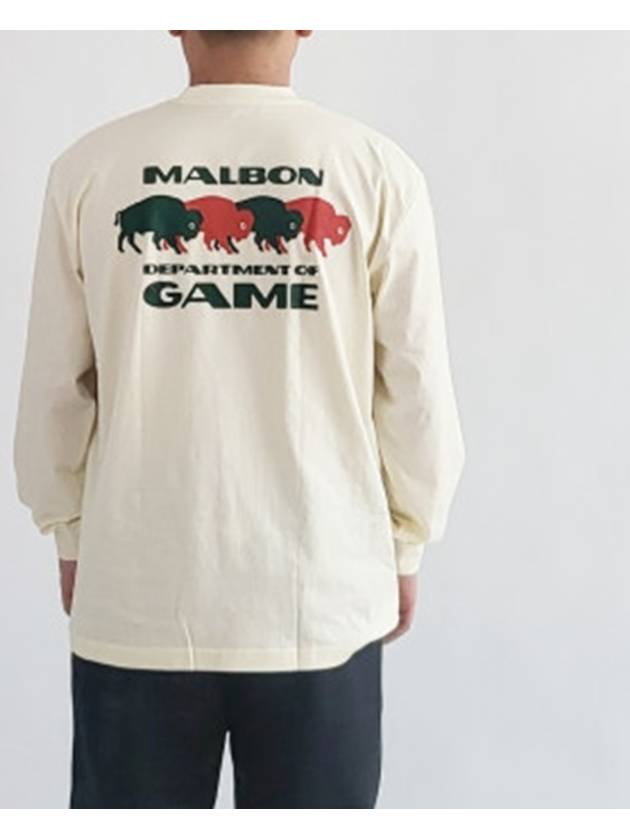 Malbon Men s Golf Long Sleeve T Shirt Buffalo LS M 8342 Ivory - MALBON GOLF - BALAAN 3