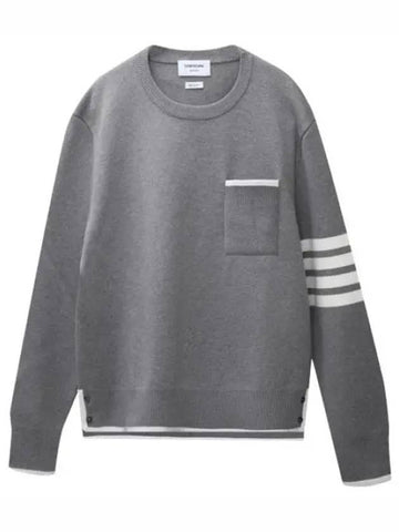 Diagonal stripe Milano stitch tipping knit men - THOM BROWNE - BALAAN 1