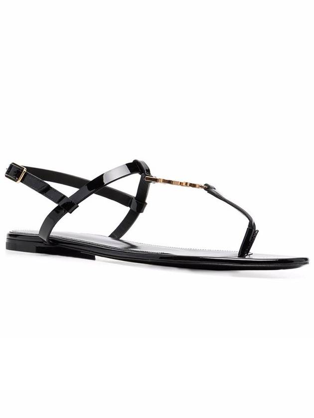 Women's Monogram Cassandra Sandals Black - SAINT LAURENT - BALAAN 3