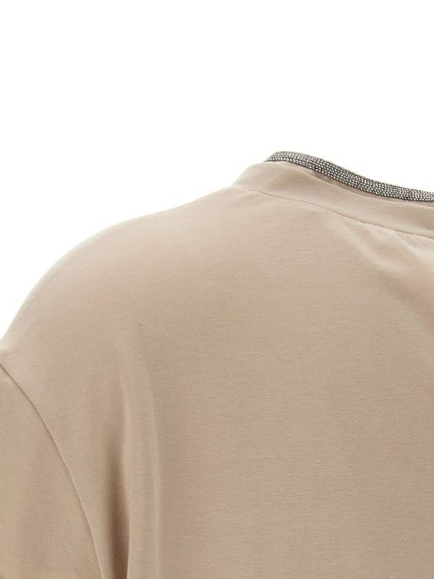 Monil Crew Neck Short Sleeve T-Shirt Beige - BRUNELLO CUCINELLI - BALAAN 5