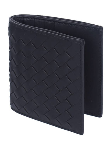 Men's Intrecciato Half Wallet Black - BOTTEGA VENETA - BALAAN 1