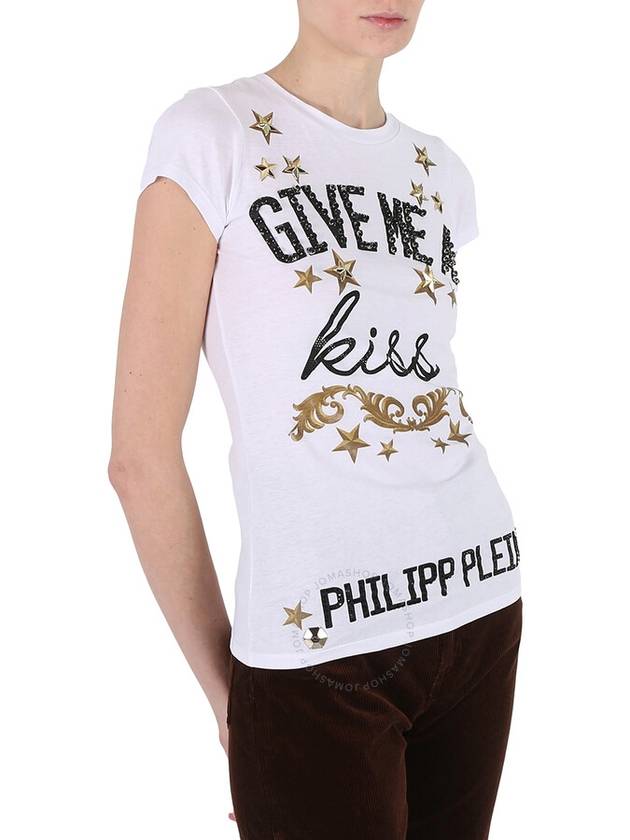 Philipp Plein Ladies Olev White Cotton Jersey T-shirt, Size X-Small - PHILIPP PLEIN - BALAAN 2