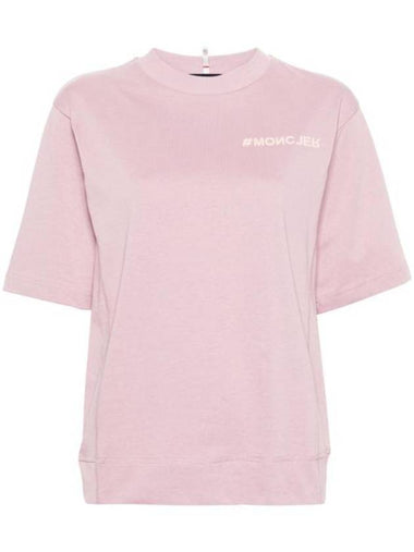 Logo Short Sleeve T-Shirt Pink - MONCLER - BALAAN 1