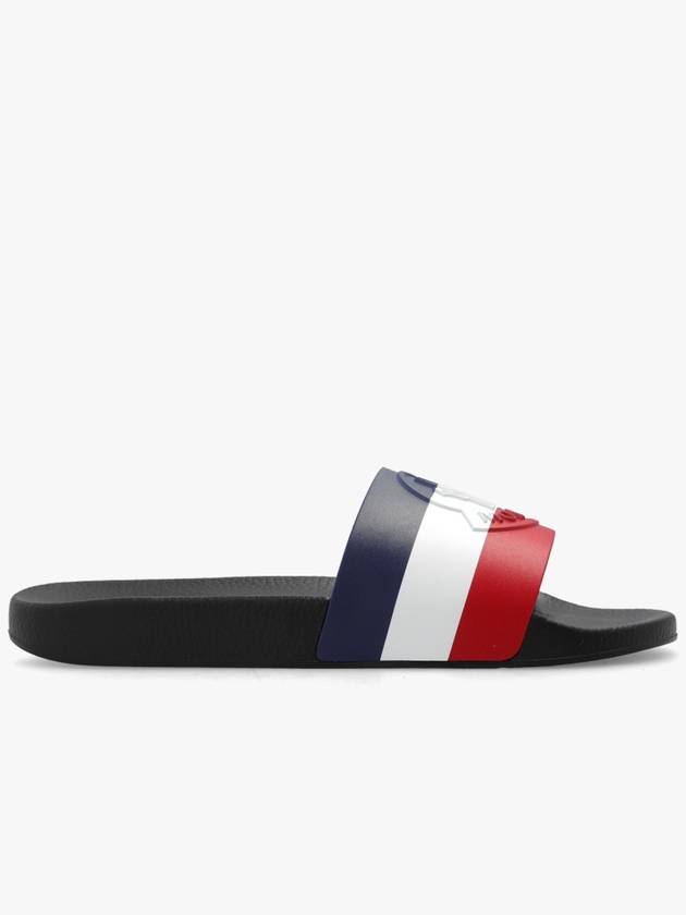 Basile Striped Rubber Slippers Black - MONCLER - BALAAN 2