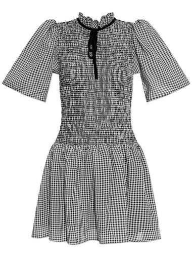 Ganni Dress With Checkered Pattern, Women's, Black - GANNI - BALAAN 1