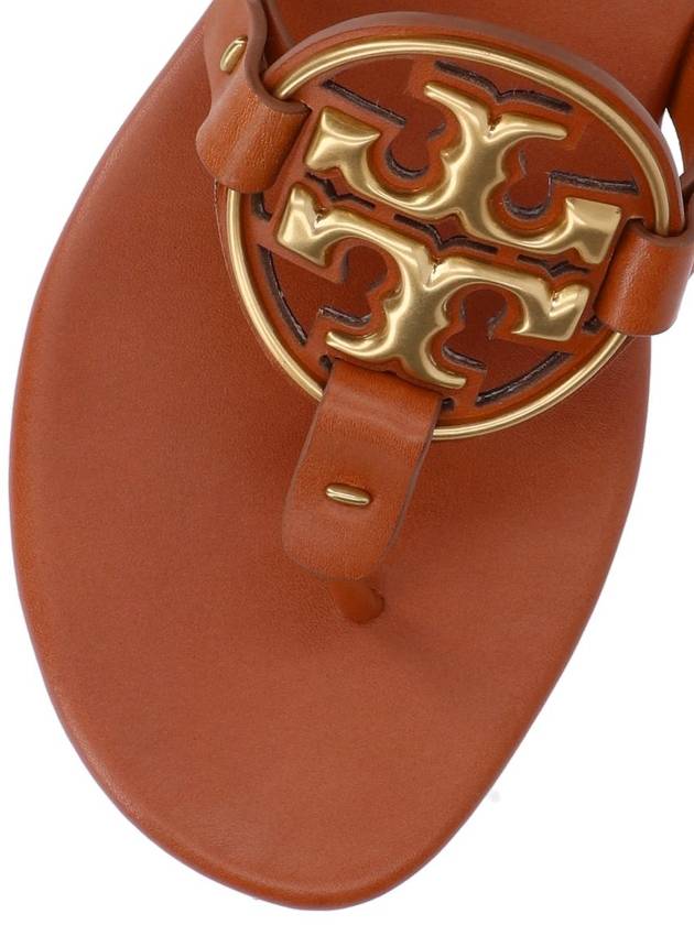 Women's Metal Miller Soft Flip Flops Brown - TORY BURCH - BALAAN 6