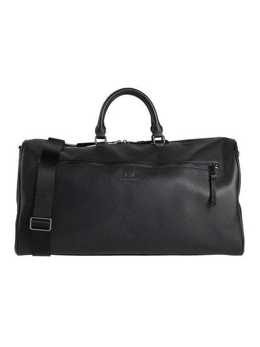 Armani Exchange Travel Leather Duffel Bag Black - ARMANI EXCHANGE - BALAAN 1