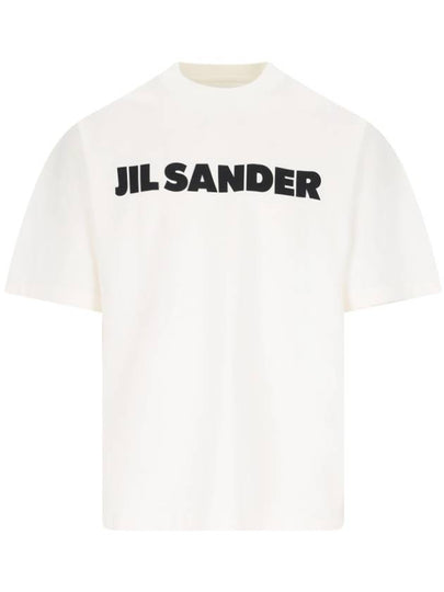 Men's Logo Cotton Short Sleeve T-Shirt White - JIL SANDER - BALAAN 2