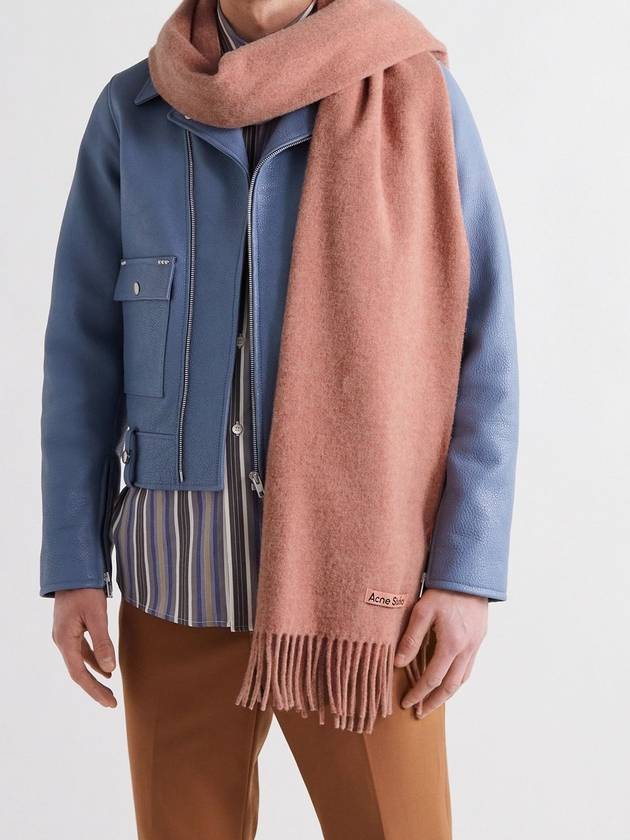 Wool Fringe Scarf Rose Melange - ACNE STUDIOS - BALAAN 11