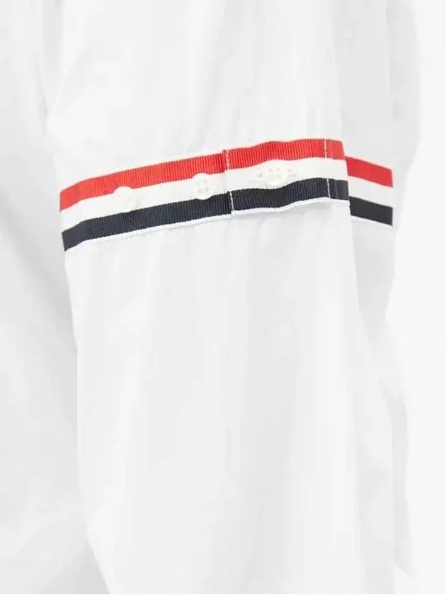 Men's Poplin Grosgrain Armband Classic Long Sleeve Shirt White - THOM BROWNE - BALAAN 4