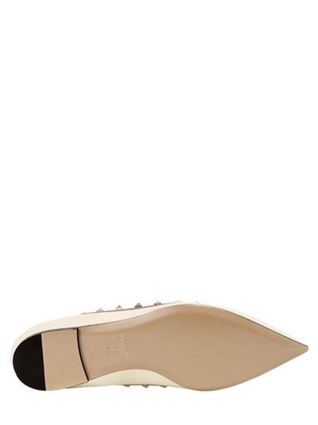 Rockstud Matte Leather Flats Ivory - VALENTINO - BALAAN 6