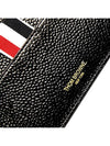 Stripe Note Compartment Pebble Grain Leather Card Wallet Black - THOM BROWNE - BALAAN 6