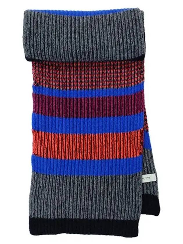 Striped Wool Muffler Blue Red - PAUL SMITH - BALAAN 3