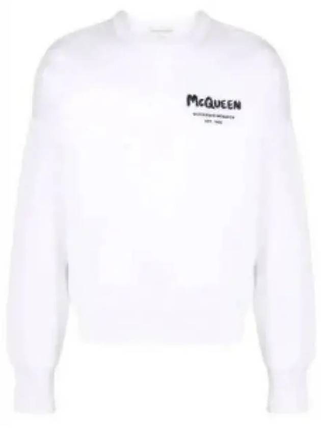 Graffiti Logo Print Sweatshirt White - ALEXANDER MCQUEEN - BALAAN 2