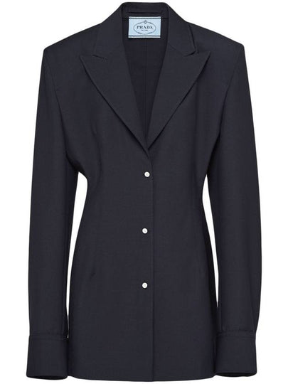 Single breasted mohair jacket navy - PRADA - BALAAN 2