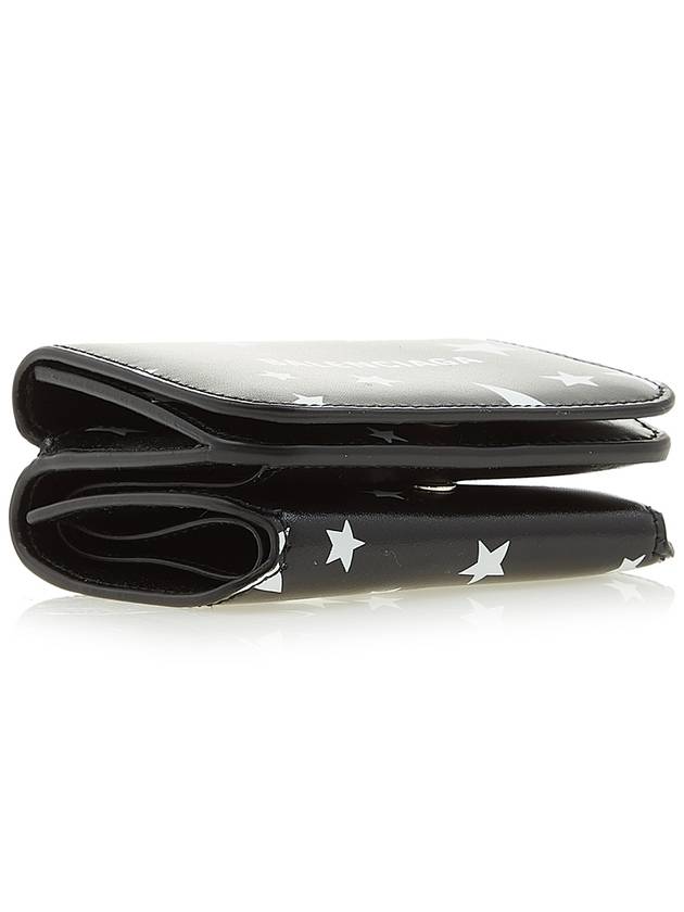 Star Logo Print Tri-Fold Half Wallet Black - BALENCIAGA - BALAAN 6