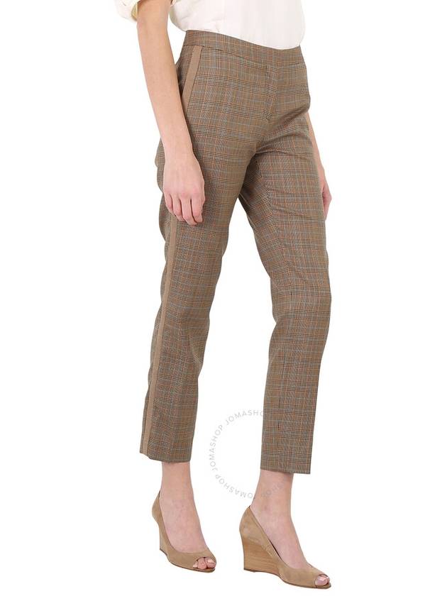 Houndsmooth Check Tailored Straight Pants Beige - BURBERRY - BALAAN 4