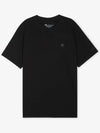 Satellite Logo Detail Crew Neck Short Sleeve T-Shirt Black - MOOSE KNUCKLES - BALAAN 3