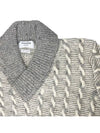 V-Neck Twist Detail Knit Top Grey - THOM BROWNE - BALAAN 4