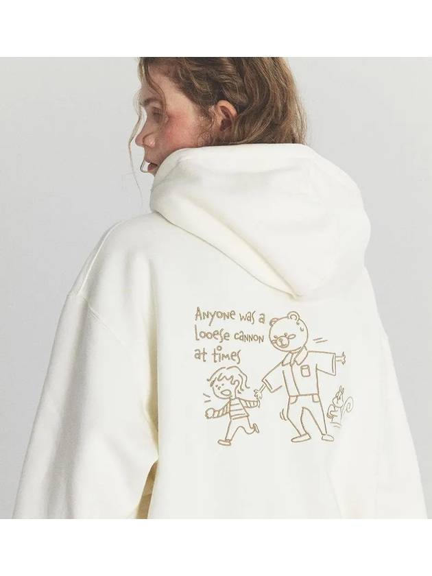 Cannon Bear Embroidered Hoodie Cream - CPGN STUDIO - BALAAN 1