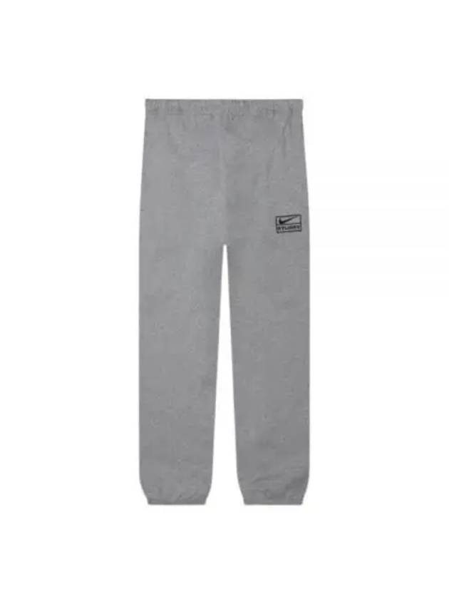 Stussy NRG Stone Wash Fleece Track Pants Dark Gray Heather - NIKE - BALAAN 2