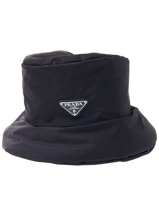 Triangle Logo Bucket Hat Black - PRADA - BALAAN 3