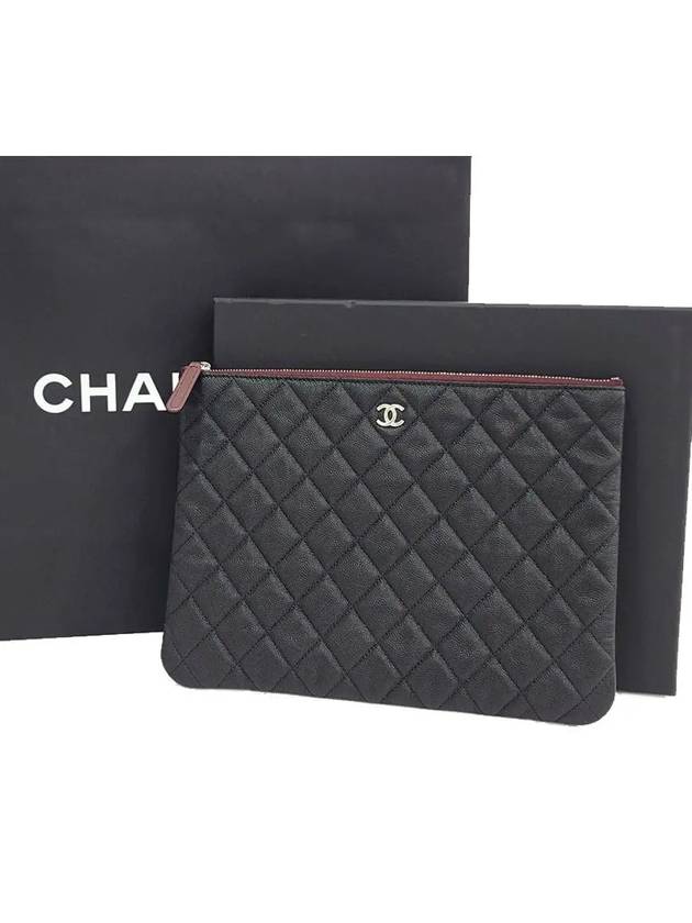 Classic Caviar Medium Clutch Black Silver A82545 B01480 - CHANEL - BALAAN 1