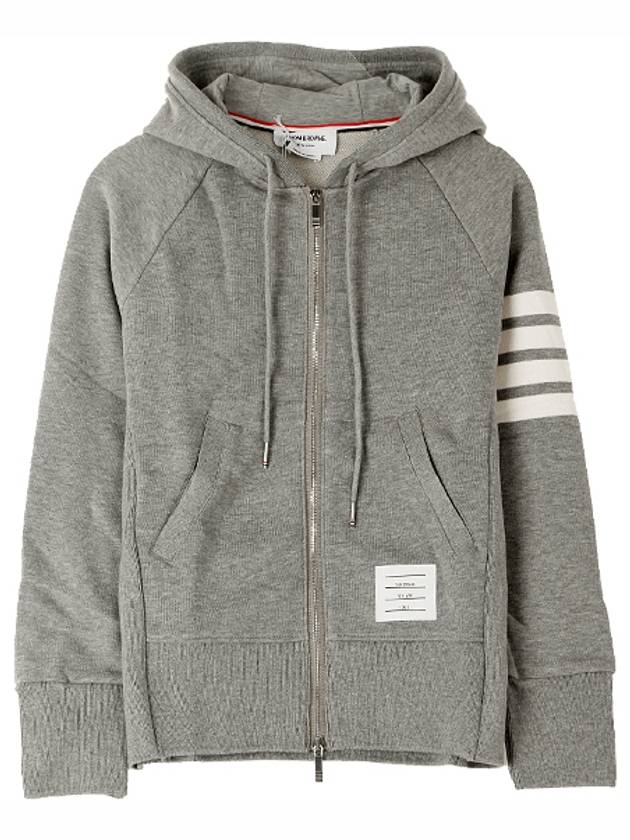 Engineered 4 Bar Diagonal Zip Up Hoodie Light Grey - THOM BROWNE - BALAAN 2