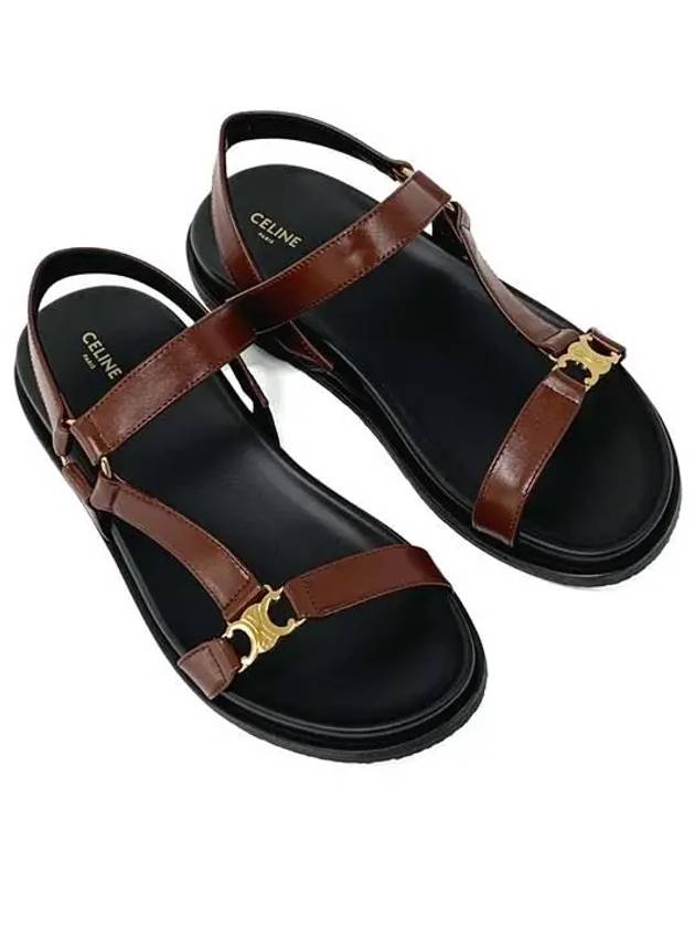 Maud Calfskin Triomphe Sandals Rust - CELINE - BALAAN 6