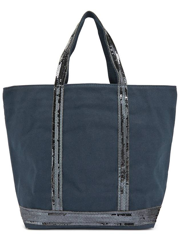 Canvas M Cabas Tote Bag Navy - VANESSA BRUNO - BALAAN 5