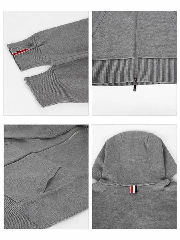 Cotton Milano Armband Zip Up Hoodie Light Grey - THOM BROWNE - BALAAN 6