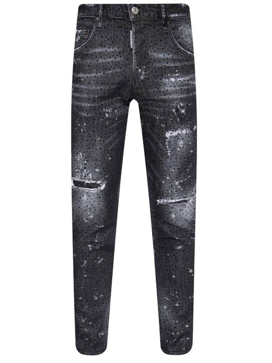 Men's Skater Denim Jeans Black - DSQUARED2 - BALAAN.