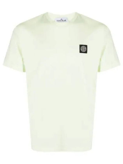 Logo Patch Cotton Short Sleeve T-Shirt Light Green - STONE ISLAND - BALAAN 2