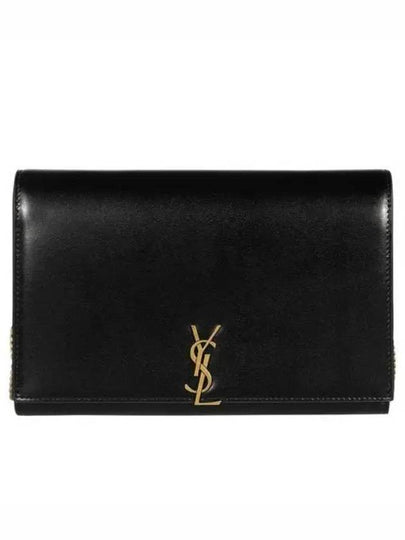 Monogram Chain Glossy Leather Shoulder Bag Black - SAINT LAURENT - BALAAN 2