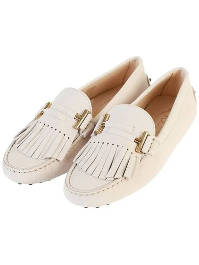 Double T Fringe Driving Shoes Ivory - TOD'S - BALAAN 2