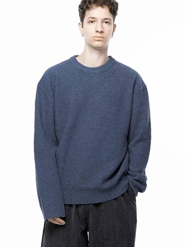 Men s M243TP05BL Hachi Oversized Round Knit Blue - CHANCE'S NOI - BALAAN 7