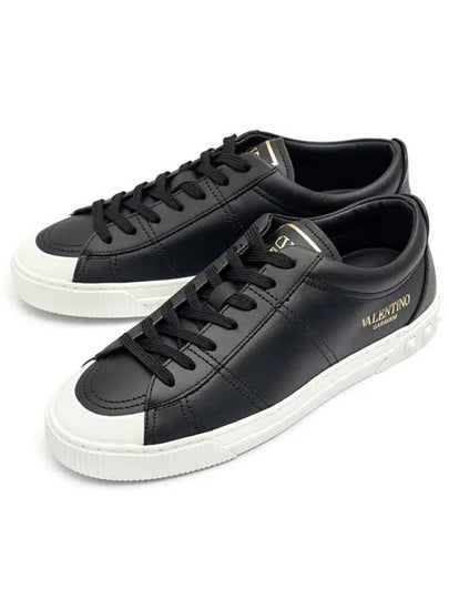 City Planet Studded Low-Top Sneakers Black - VALENTINO - BALAAN 2