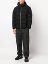 Seamless Logo Nylon Hooded Padded Jacket Black - STONE ISLAND - BALAAN 4