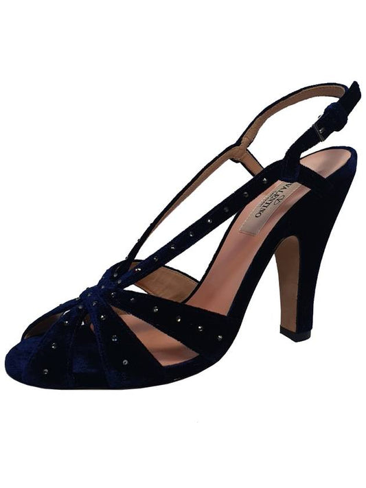 Suede diamond bead decoration dark blue shoes size 240 women's shoes - VALENTINO - BALAAN 2
