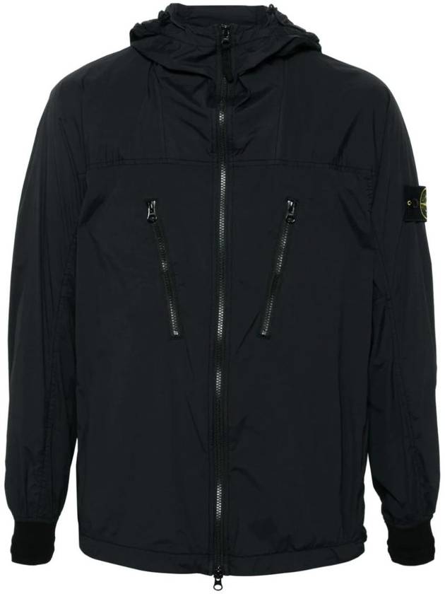 Skin Touch Nylon TC Hooded Jacket Black - STONE ISLAND - BALAAN 1