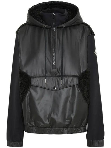 Cotton Quilted Shell Down Hooded Padding Black - MONCLER - BALAAN 1