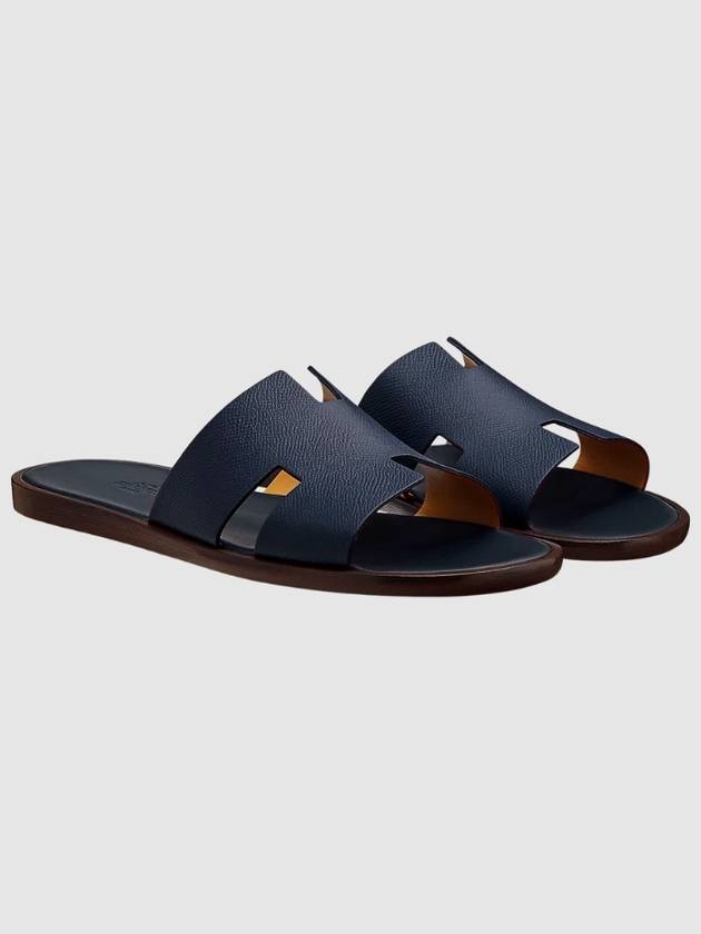 Men's Izmir Sandals Calfskin Absong Navy - HERMES - BALAAN 8