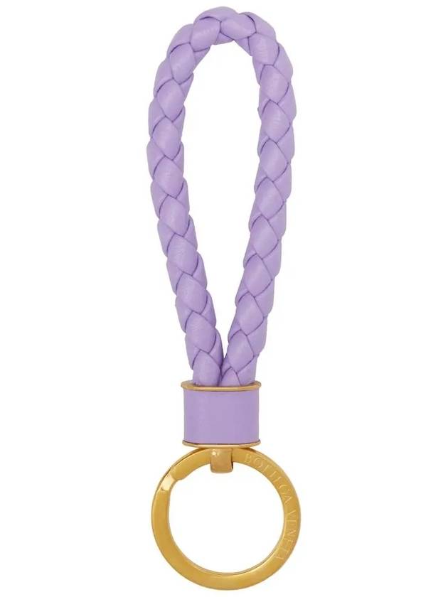 Intrecciato Lambskin Key Holder Purple - BOTTEGA VENETA - BALAAN 3