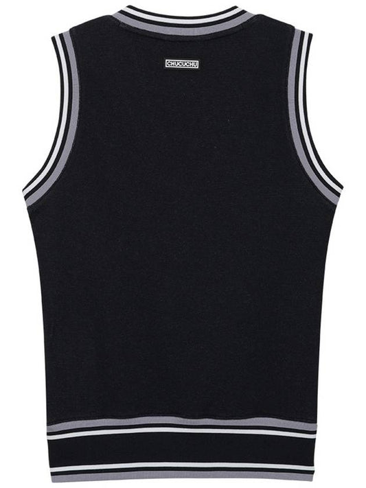 C23FVT008W Pole Check V-neck Vest - CHUCUCHU - BALAAN 2