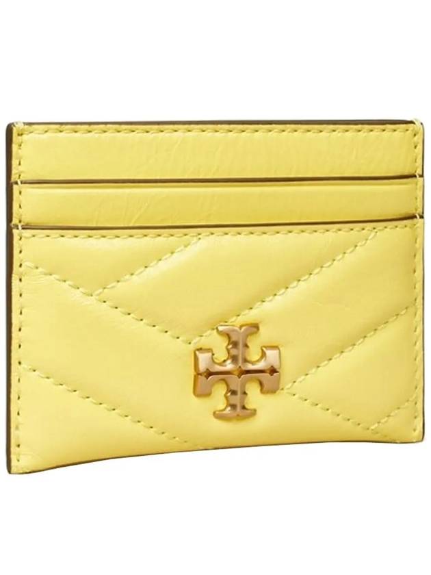 Kira Chevron Patent Card Wallet Vintage Lemon - TORY BURCH - BALAAN 5