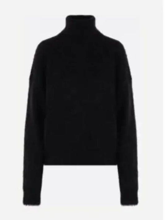 Women's Mohair Blend Turtleneck Black - SAINT LAURENT - BALAAN 2